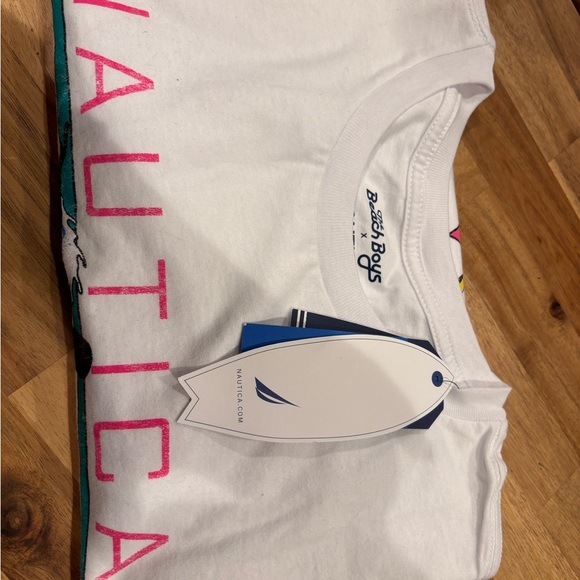 Nautica Beach Boys White Tee with Pink Accents - Picture 2 of 6
